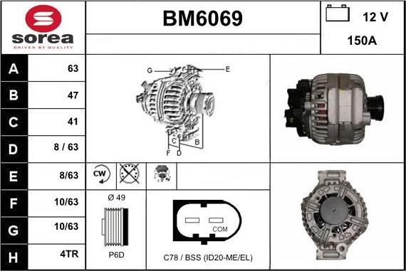 Sera BM6069 - Alternator autospares.lv