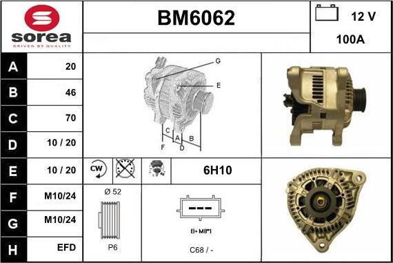 Sera BM6062 - Alternator autospares.lv