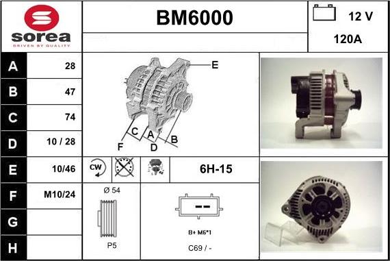 Sera BM6000 - Alternator autospares.lv