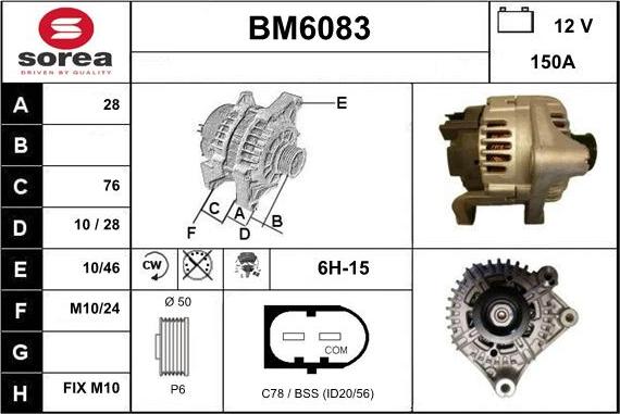 Sera BM6083 - Alternator autospares.lv