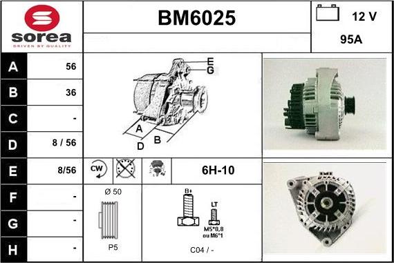 Sera BM6025 - Alternator autospares.lv