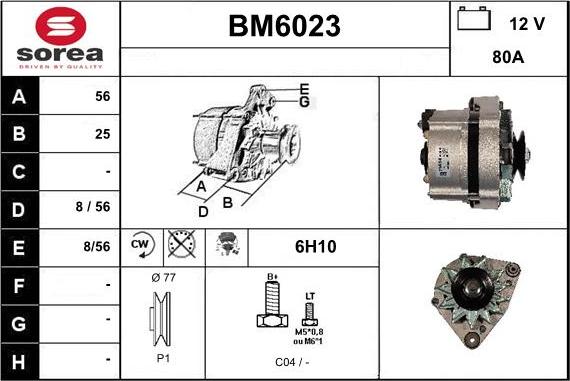 Sera BM6023 - Alternator autospares.lv