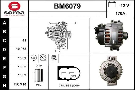 Sera BM6079 - Alternator autospares.lv