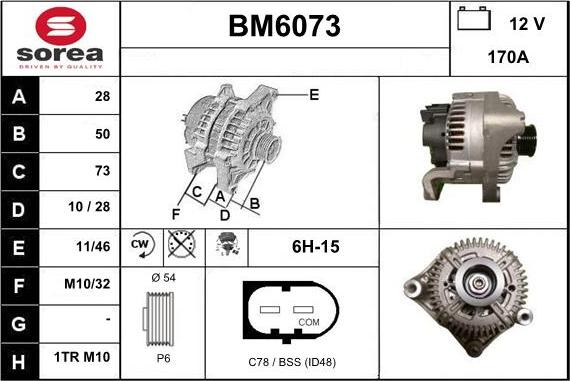 Sera BM6073 - Alternator autospares.lv