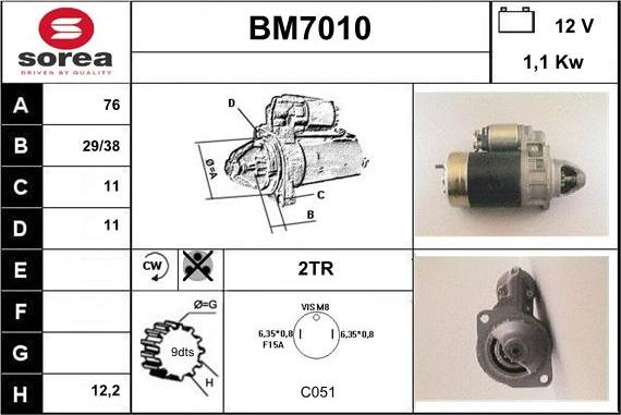 Sera BM7010 - Starter autospares.lv