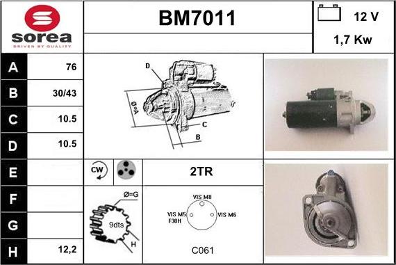 Sera BM7011 - Starter autospares.lv