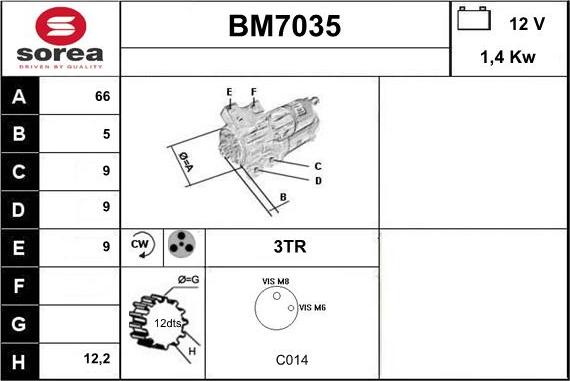 Sera BM7035 - Starter autospares.lv