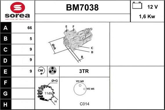 Sera BM7038 - Starter autospares.lv