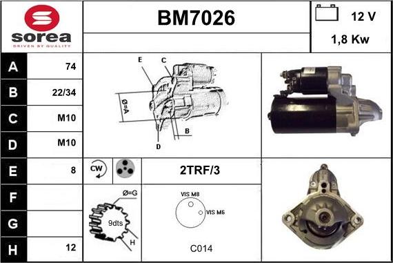 Sera BM7026 - Starter autospares.lv