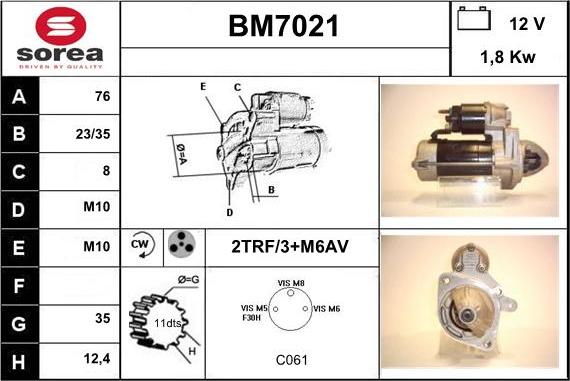 Sera BM7021 - Starter autospares.lv