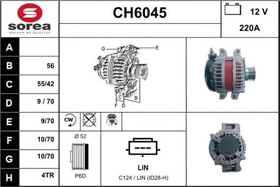 Sera CH6045 - Alternator autospares.lv