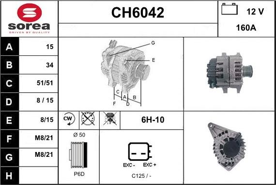 Sera CH6042 - Alternator autospares.lv