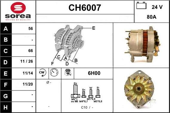 Sera CH6007 - Alternator autospares.lv