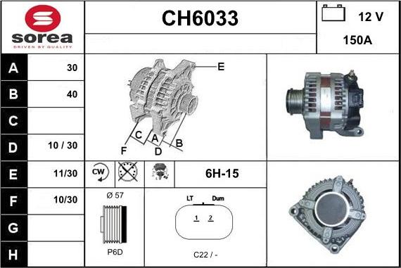 Sera CH6033 - Alternator autospares.lv