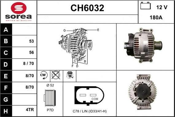 Sera CH6032 - Alternator autospares.lv