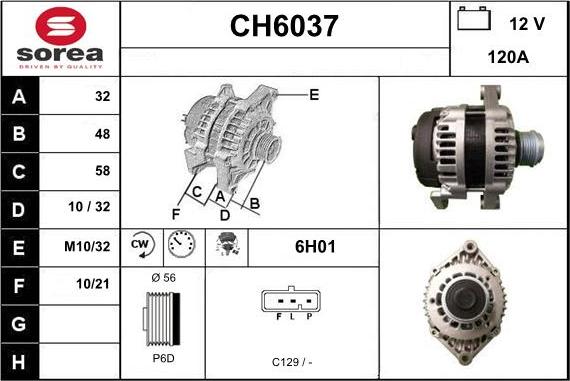 Sera CH6037 - Alternator autospares.lv