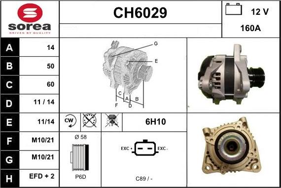 Sera CH6029 - Alternator autospares.lv