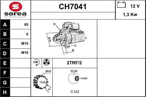 Sera CH7041 - Starter autospares.lv