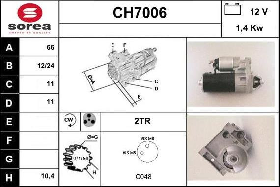 Sera CH7006 - Starter autospares.lv