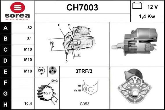 Sera CH7003 - Starter autospares.lv