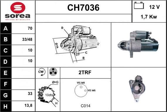 Sera CH7036 - Starter autospares.lv