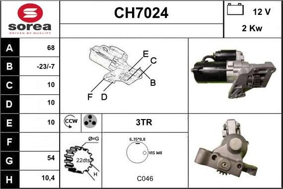 Sera CH7024 - Starter autospares.lv