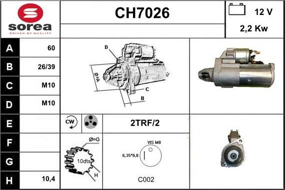 Sera CH7026 - Starter autospares.lv