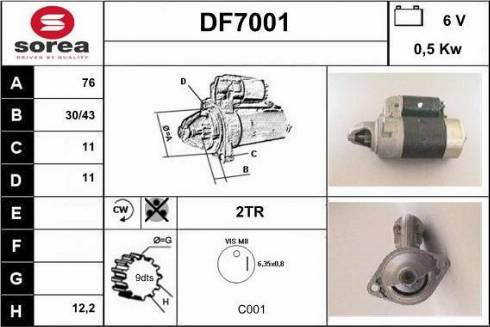 Sera DF7001 - Starter autospares.lv