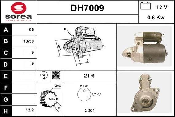 Sera DH7009 - Starter autospares.lv