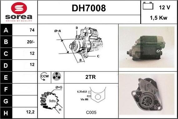 Sera DH7008 - Starter autospares.lv