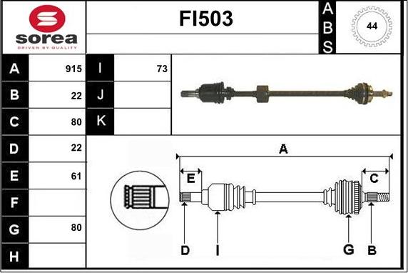 Sera FI503 - Drive Shaft autospares.lv