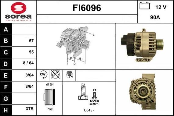 Sera FI6096 - Alternator autospares.lv