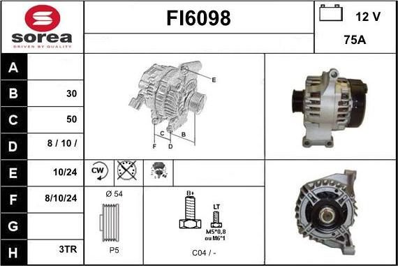Sera FI6098 - Alternator autospares.lv