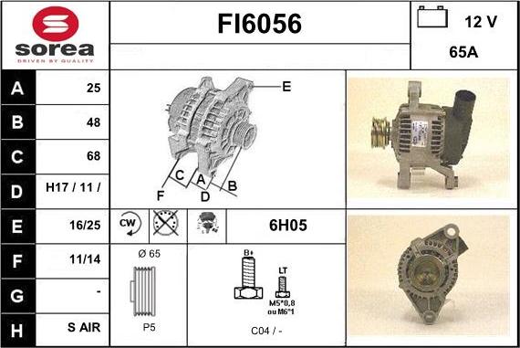 Sera FI6056 - Alternator autospares.lv