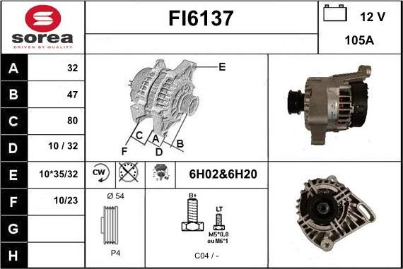 Sera FI6137 - Alternator autospares.lv