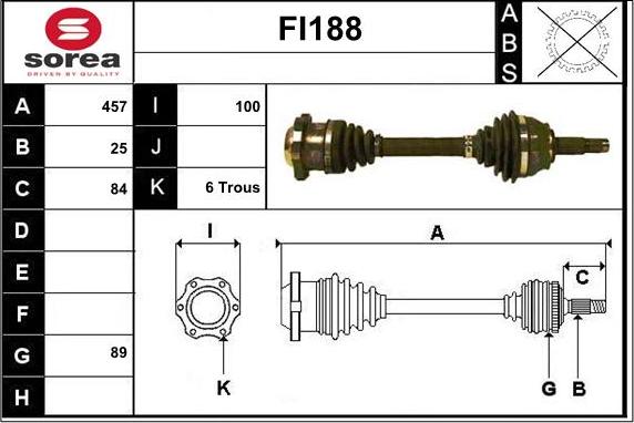 Sera FI188 - Drive Shaft autospares.lv