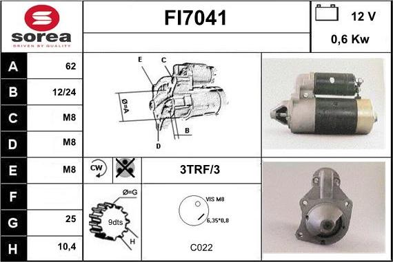 Sera FI7041 - Starter autospares.lv