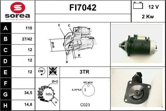 Sera FI7042 - Starter autospares.lv