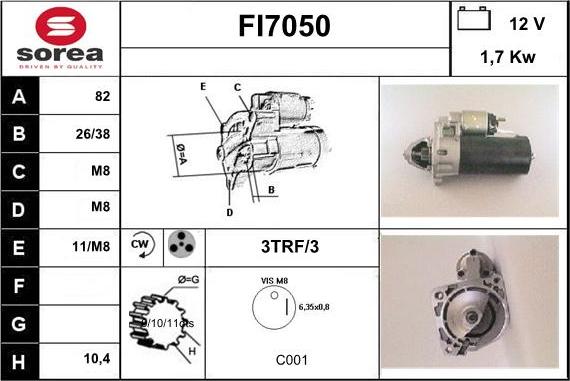 Sera FI7050 - Starter autospares.lv