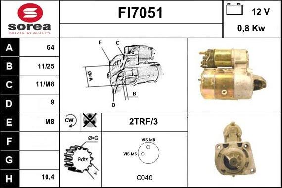 Sera FI7051 - Starter autospares.lv