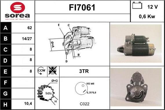 Sera FI7061 - Starter autospares.lv