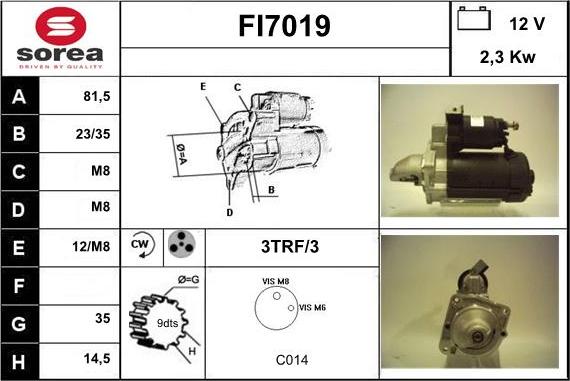 Sera FI7019 - Starter autospares.lv