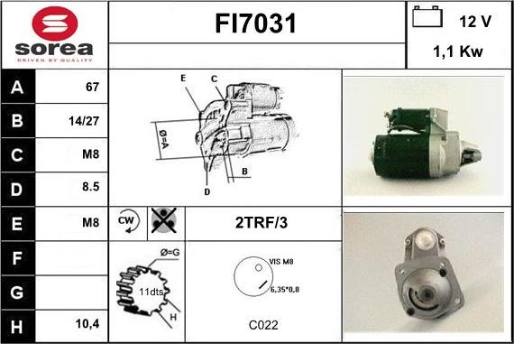 Sera FI7031 - Starter autospares.lv