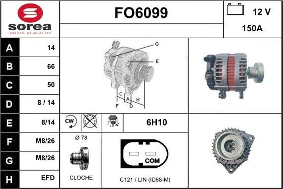 Sera FO6099 - Alternator autospares.lv