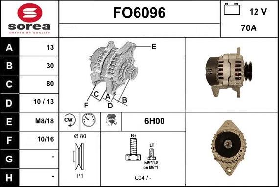 Sera FO6096 - Alternator autospares.lv