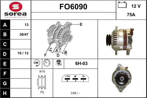 Sera FO6090 - Alternator autospares.lv