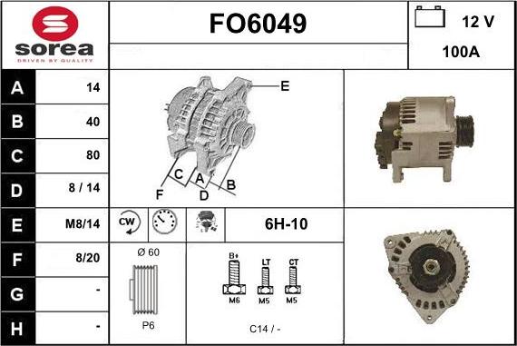 Sera FO6049 - Alternator autospares.lv