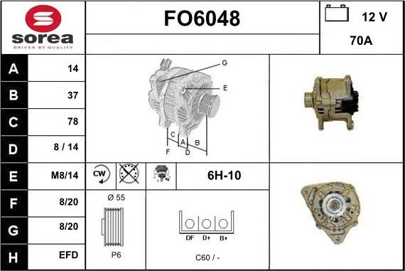 Sera FO6048 - Alternator autospares.lv