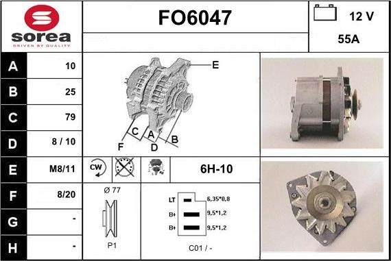 Sera FO6047 - Alternator autospares.lv