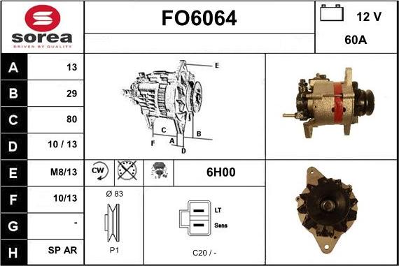 Sera FO6064 - Alternator autospares.lv